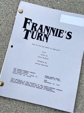 Vtg Frannie’s Turn 90s TV Sitcom Production Final Draft Script Death in Spanish?